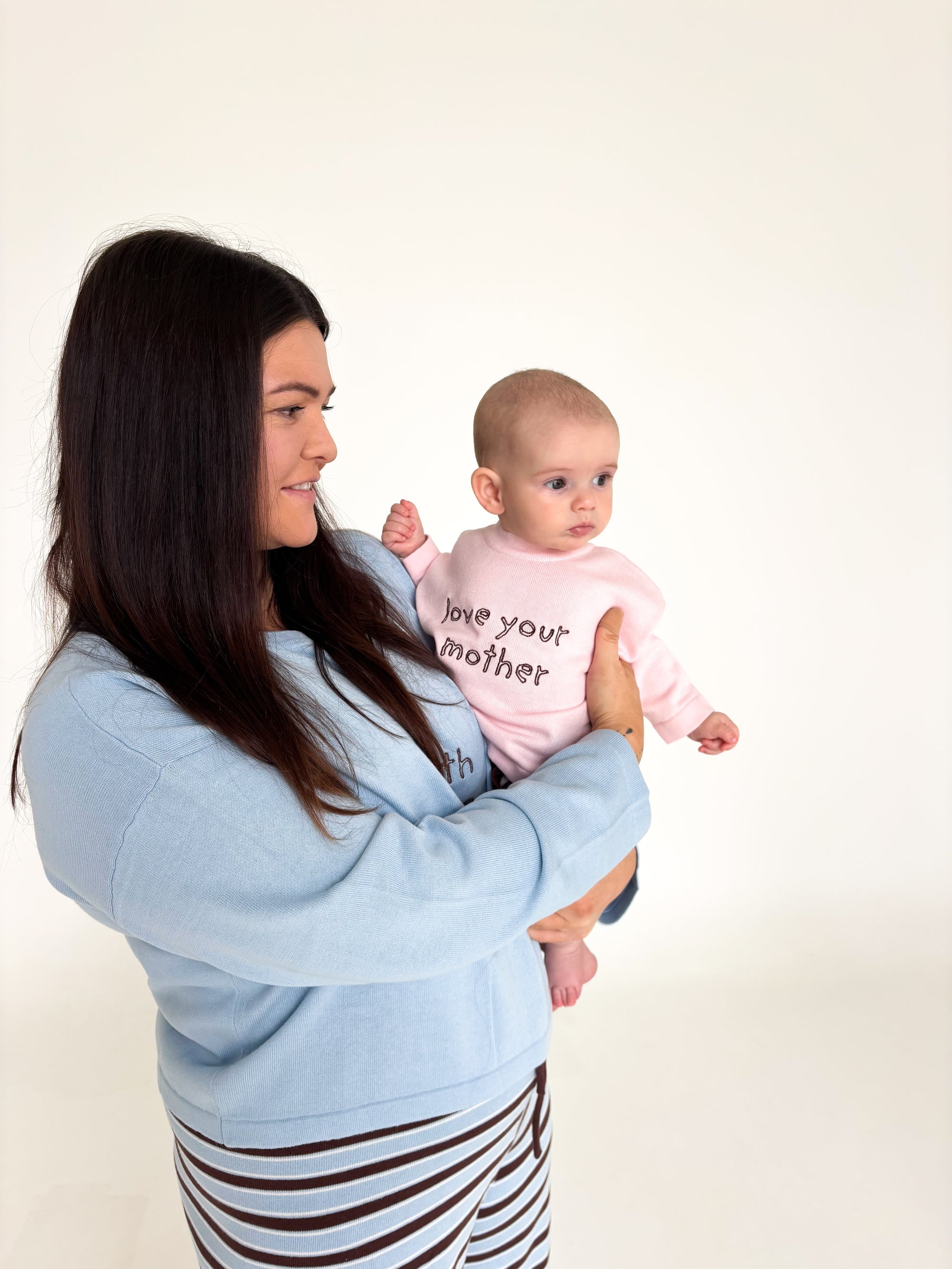 Kids 'Love your mother' Lounge Sweater - Mocha Blush