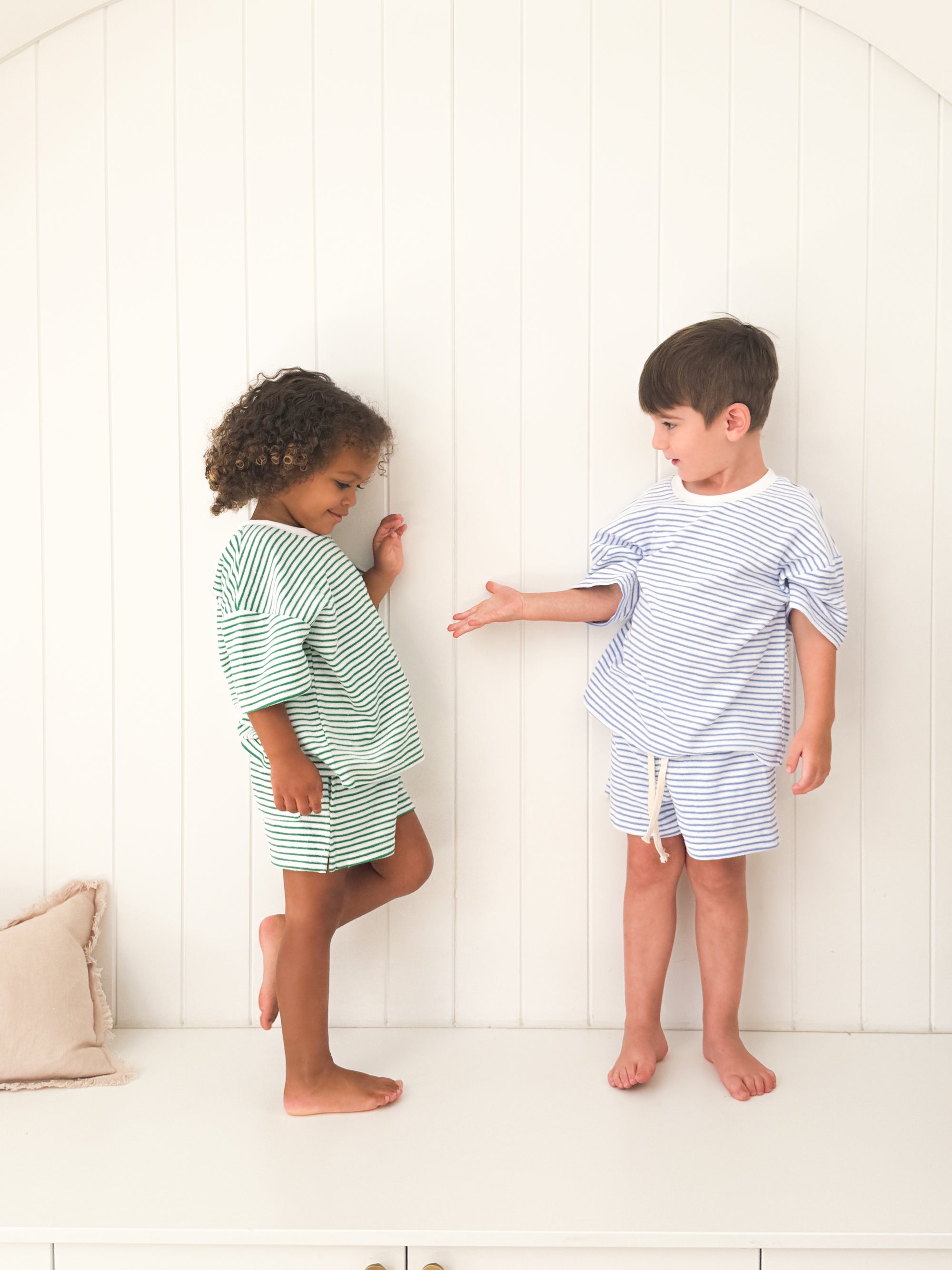 Kids Stripe Terry Set - Green