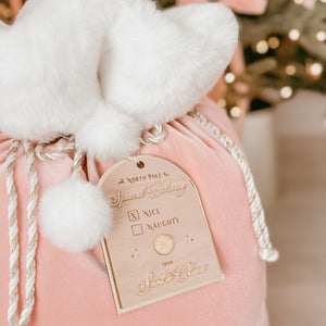 Personalised Holiday Santa Sack (New) - Blush - PRE ORDER - Est. Dispatch Mid November