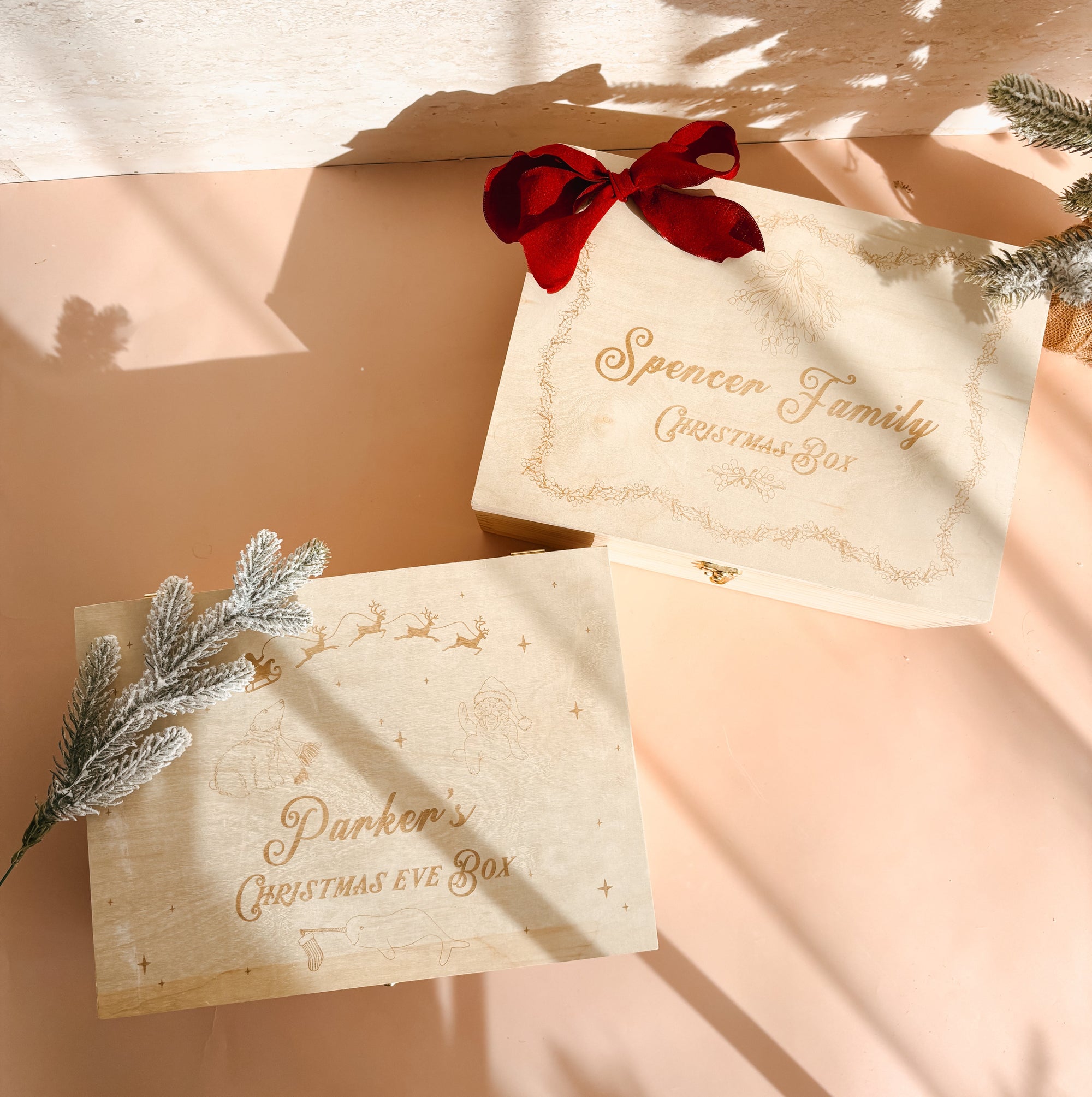 Wooden Personalised Christmas Keepsake Box