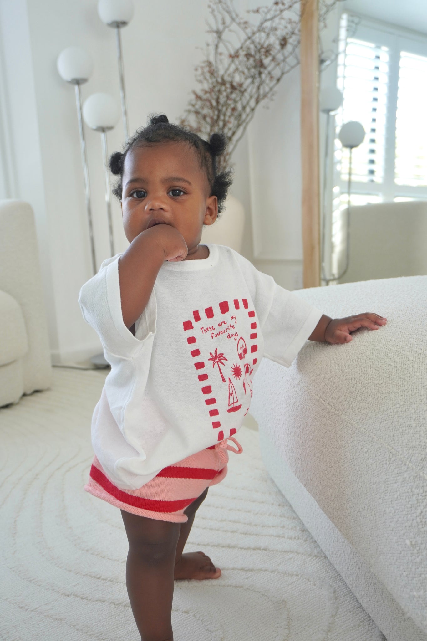 Kids Knit Shorts Pink Red – Blossom and Pear - Main Image