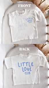 'Little Love Club' Tee - White & Blue - Dual Logo Design