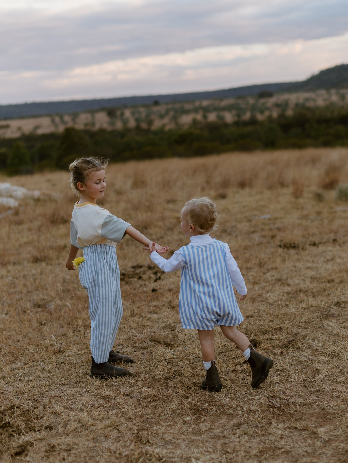 Kids Sage Stripe Pants
