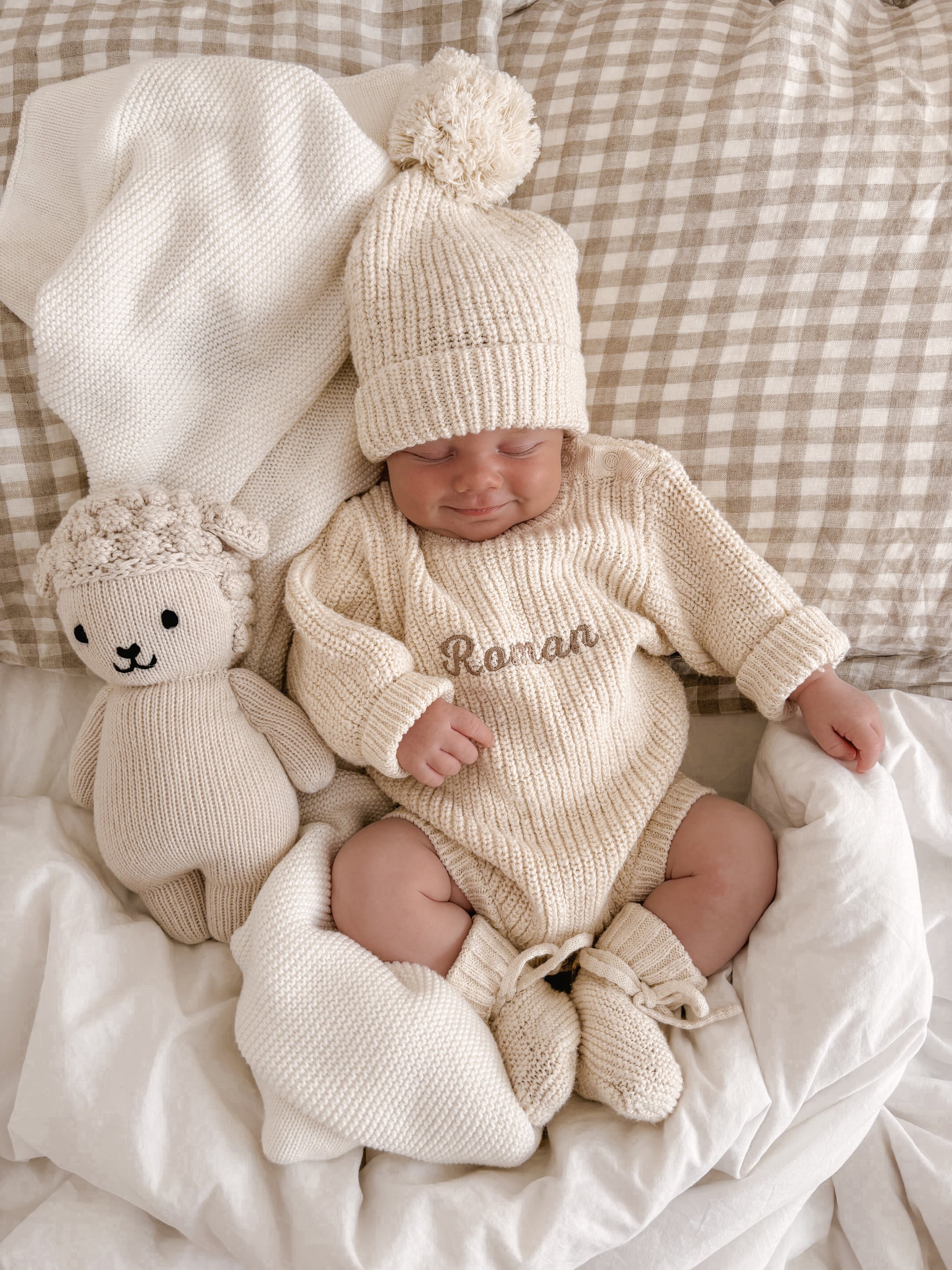 SALE Chunky Knit Romper - Honey