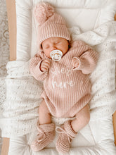 Load image into Gallery viewer, &#39;She&#39;s Here&#39; Pink Lemonade Long Sleeve Knit Romper