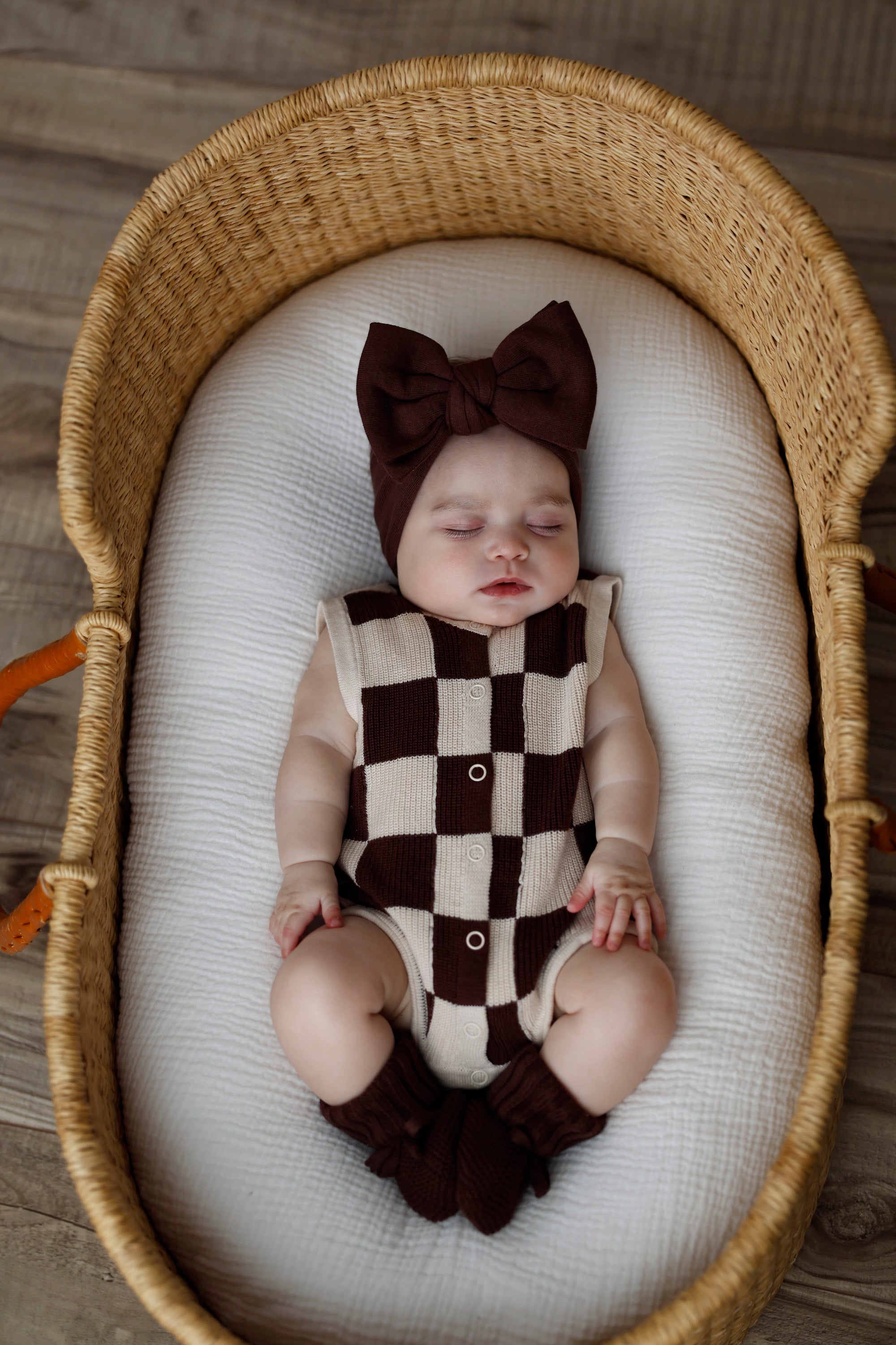 Espresso Check Knit Romper