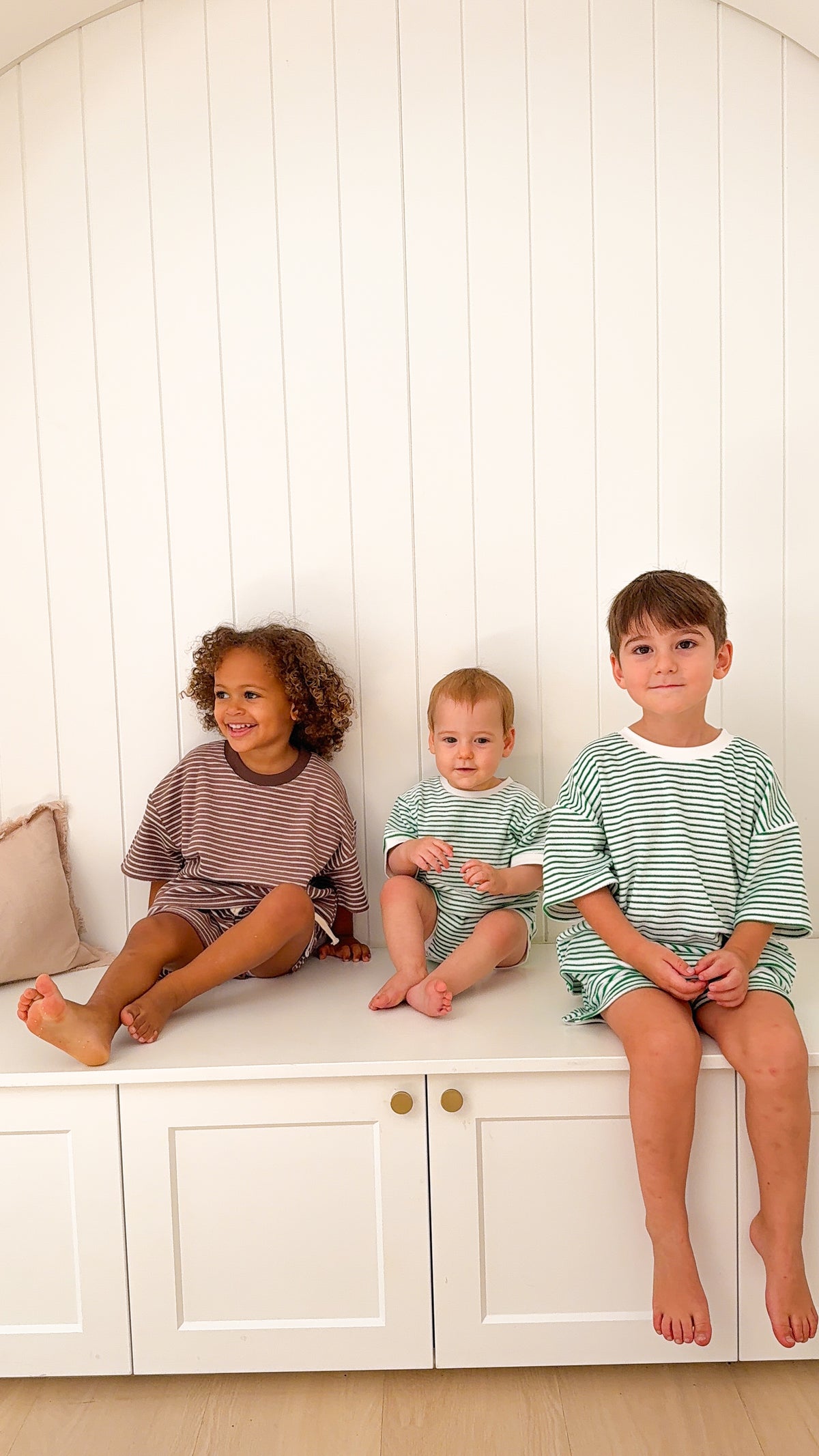 Kids Stripe Terry Set - Green