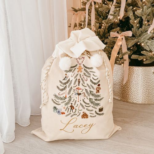 Personalised Holiday Santa Sack - Linen - PRE ORDER - Est. Dispatch Mid November