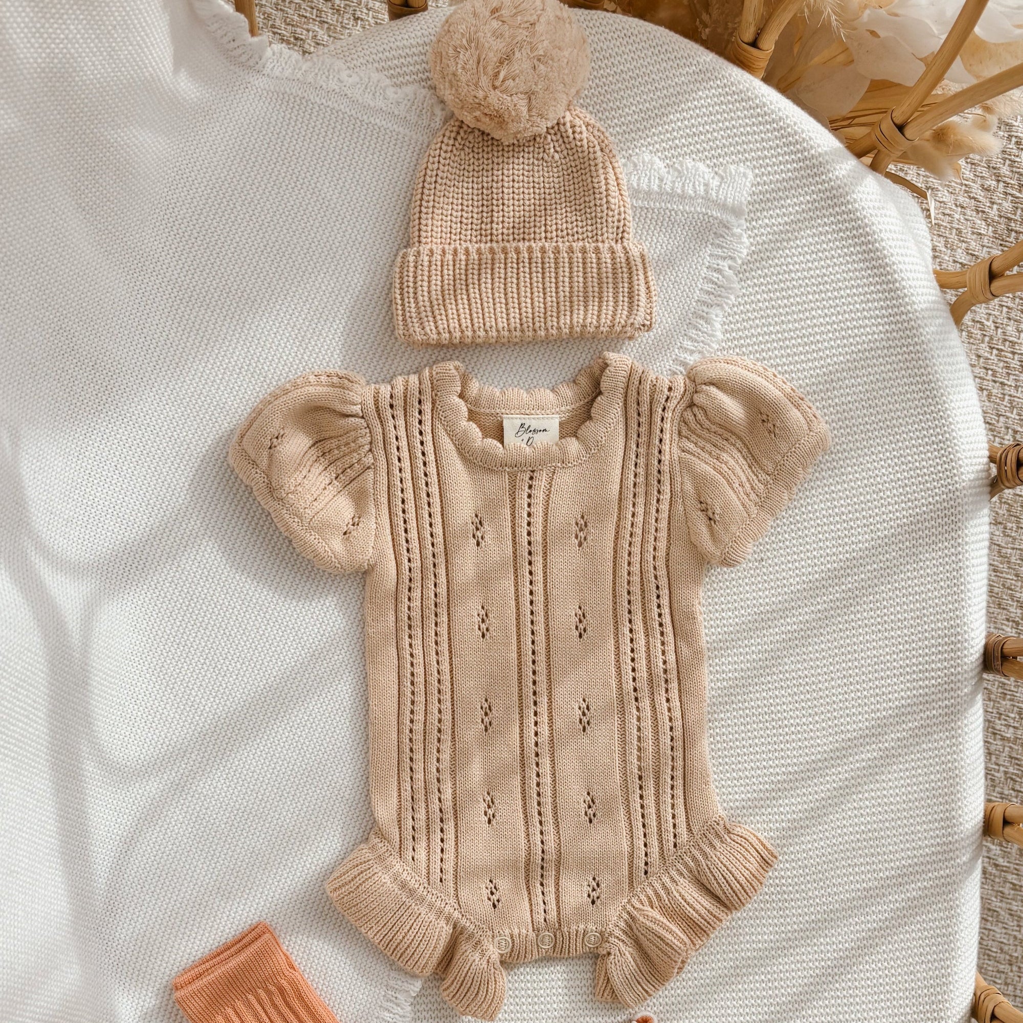 Margot Knit Romper in Vanilla Oat