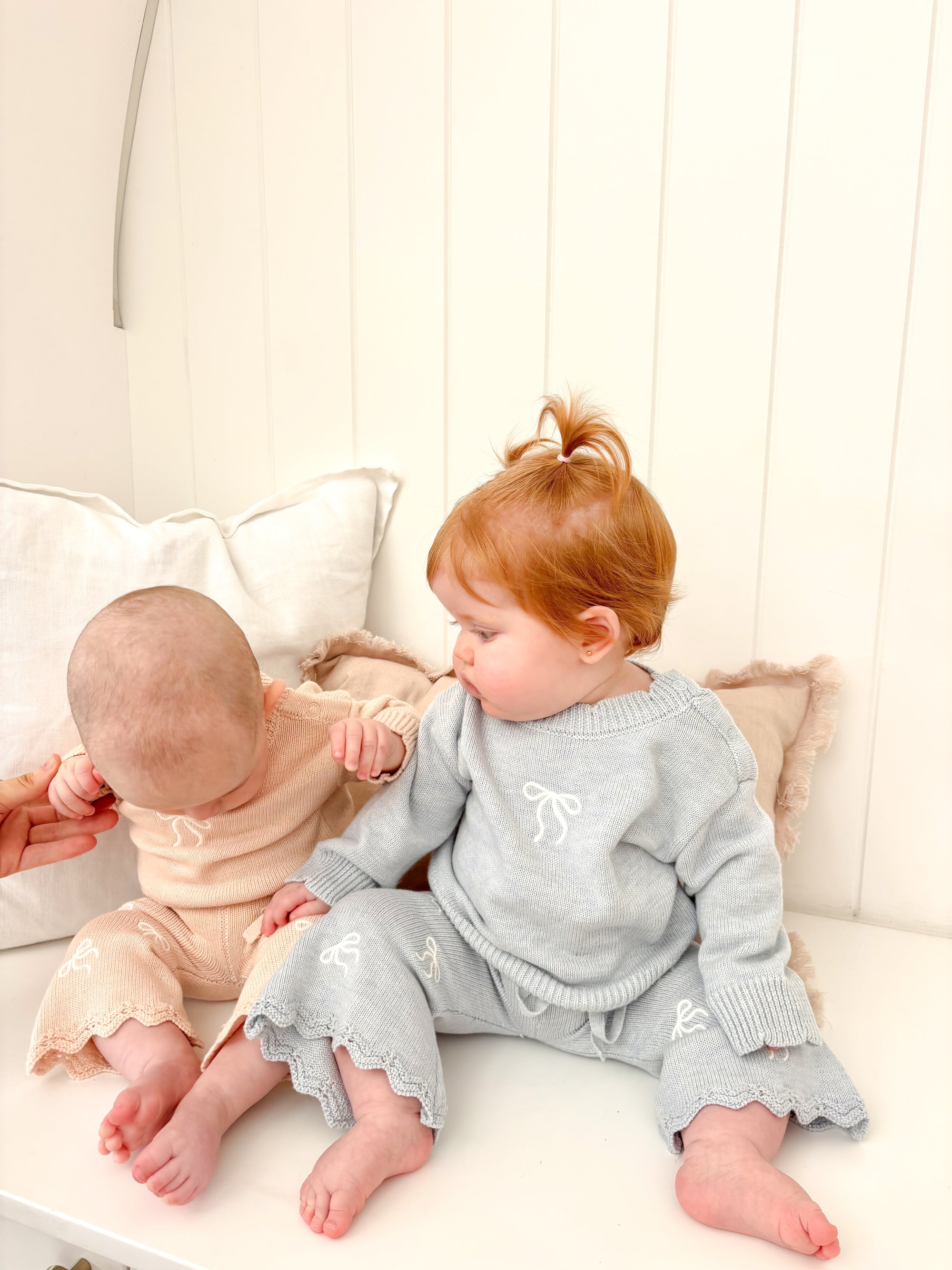 The Cosy Bow Knit Set - Powder Blue