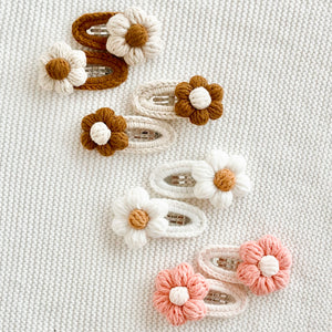 Daisy Crochet Hair Clip - Set of 2