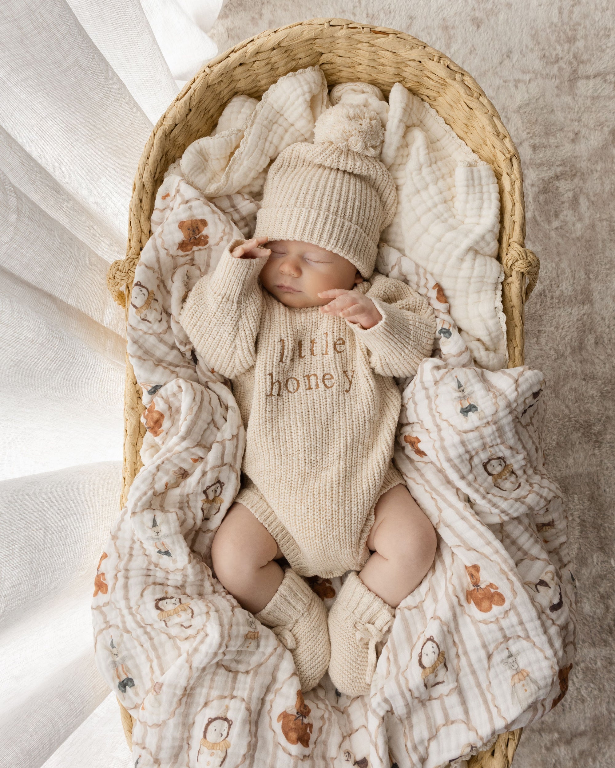 'Little Honey' Chunky Knit Romper - Honey
