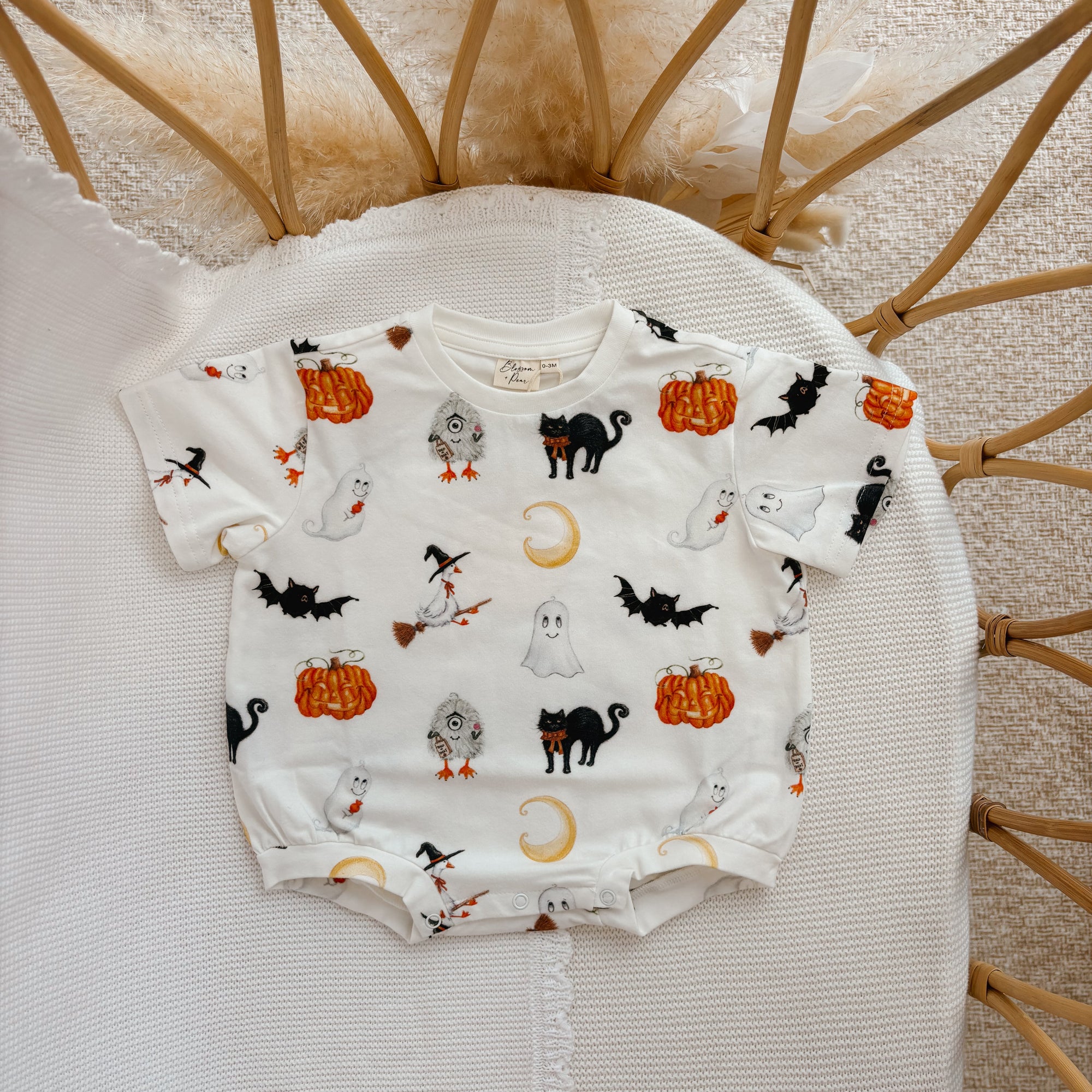 'Halloween Spookies' Short Sleeve Slouch Romper