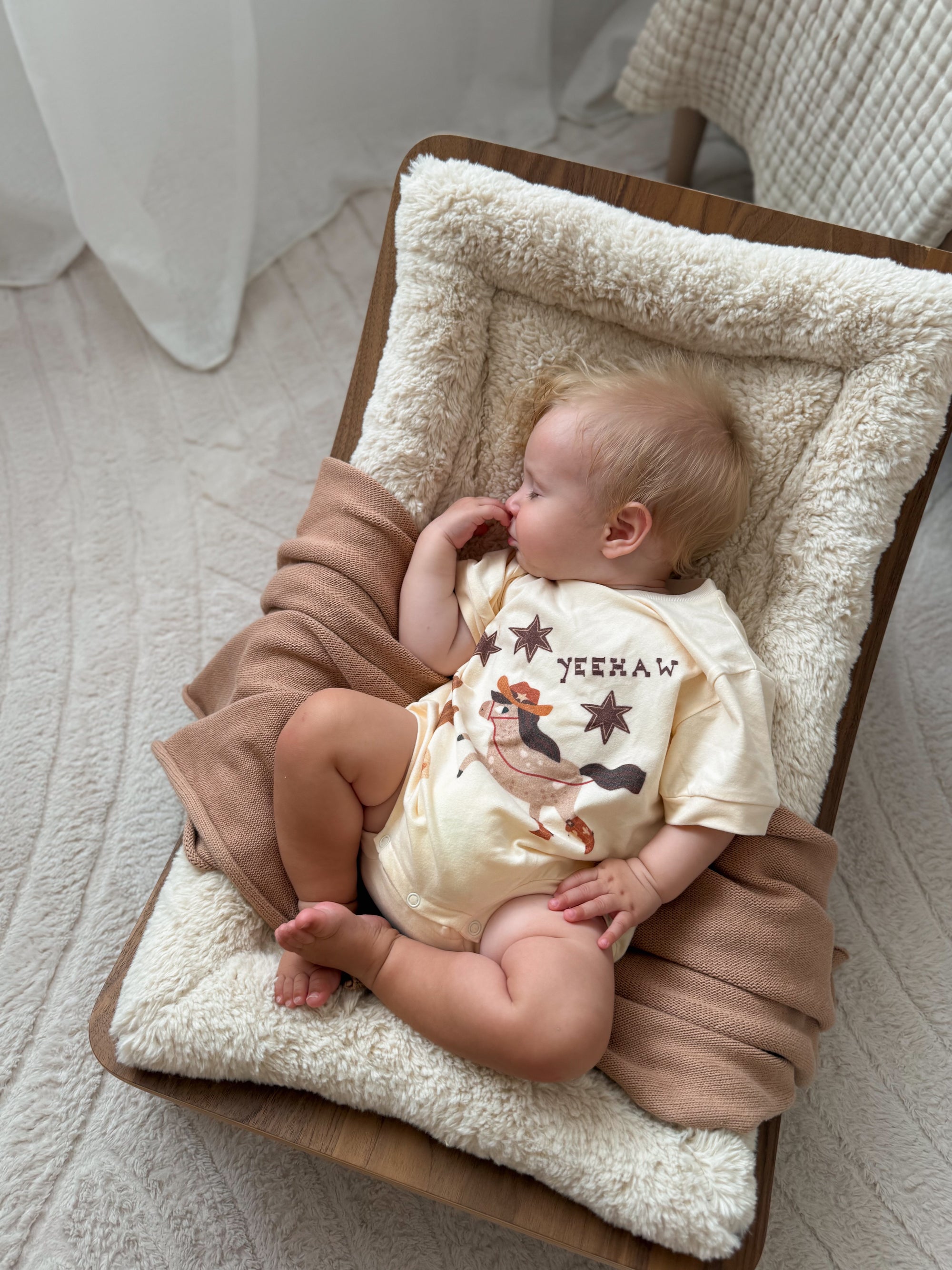 'Yeehaw' Slouch Romper - Buttermilk