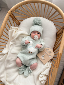Goose Chunky Knit Romper - Periwinkle Blue