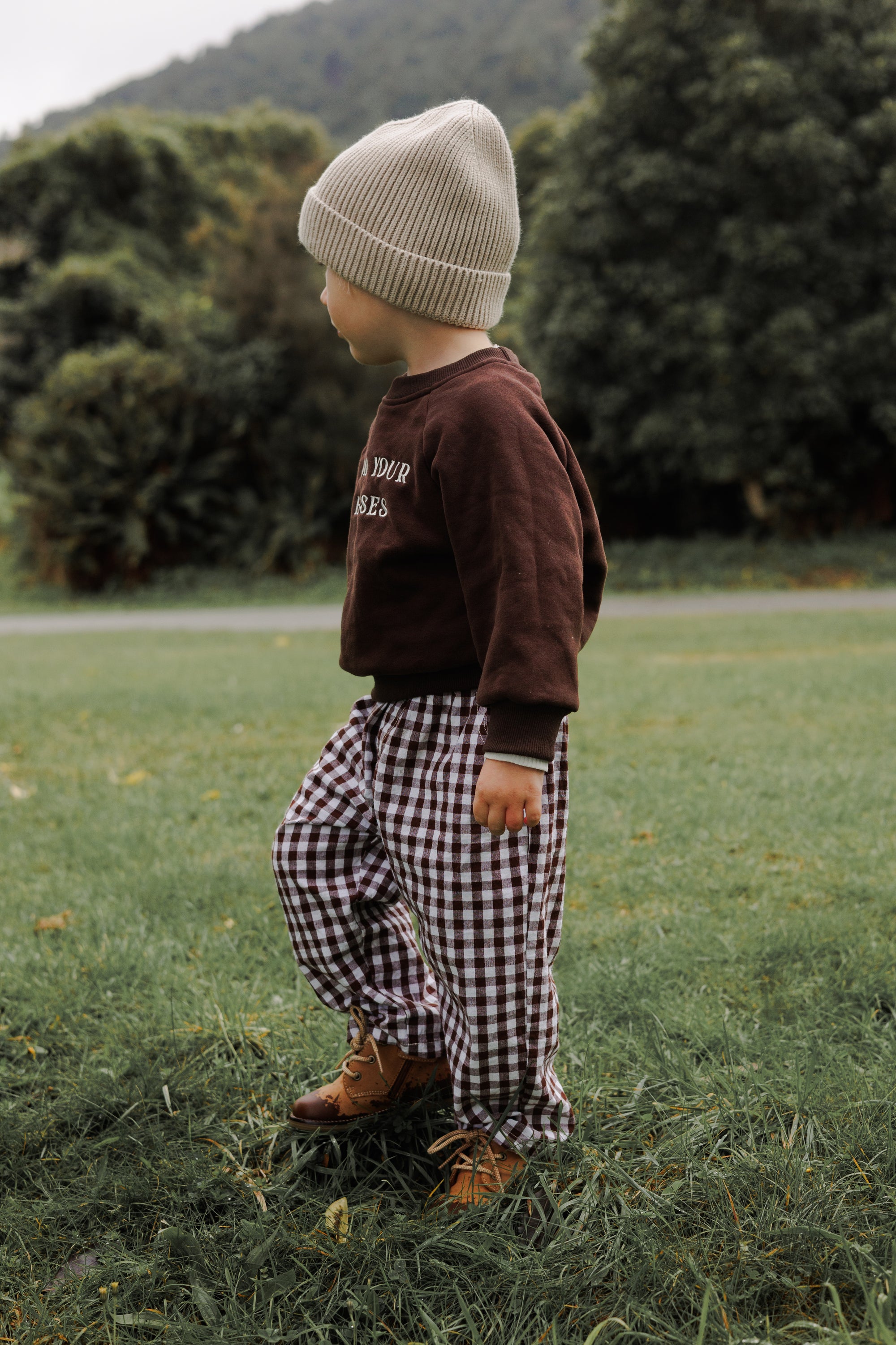'Hold Your Horses' Crew Sweater - Espresso