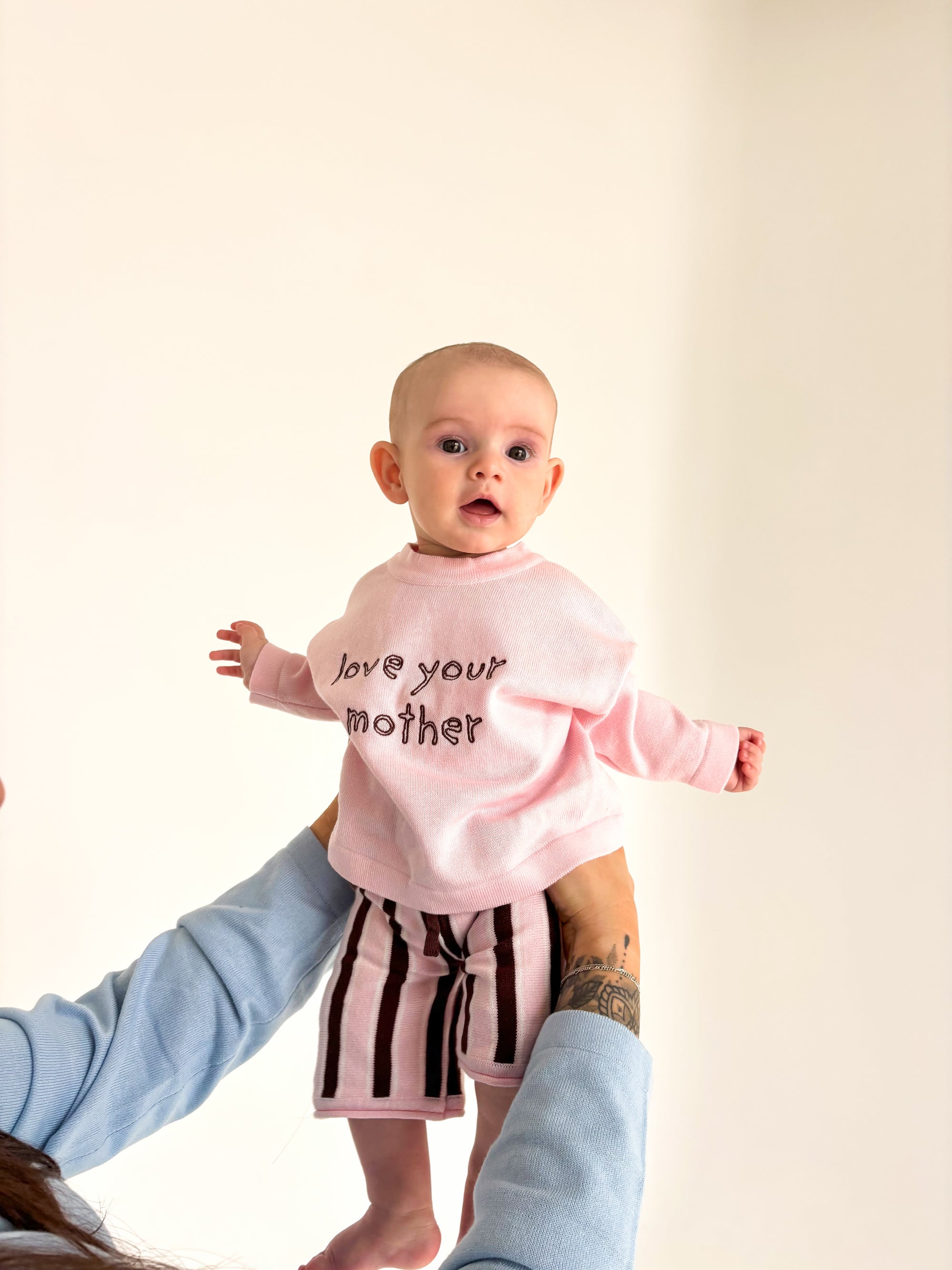 Kids 'Love your mother' Lounge Sweater - Mocha Blush