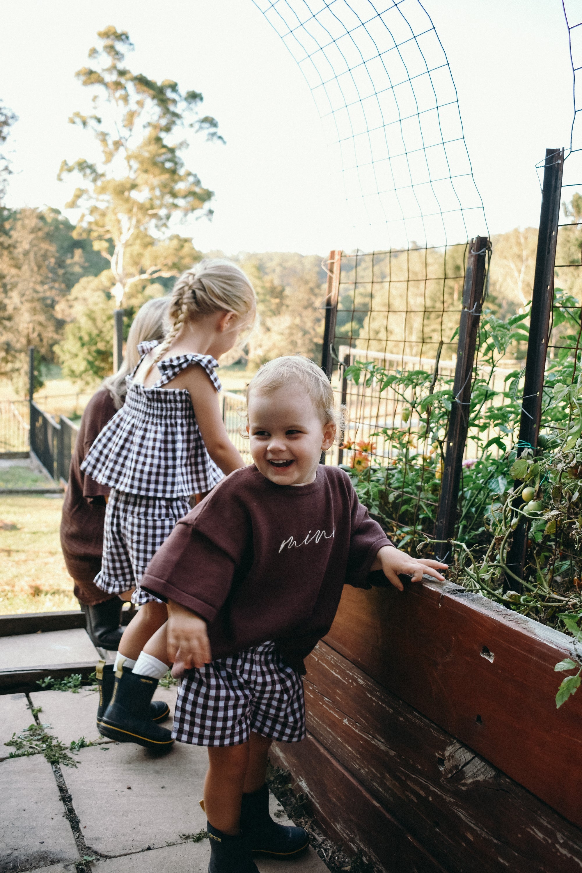 Kids Cocoa Gingham Shorts