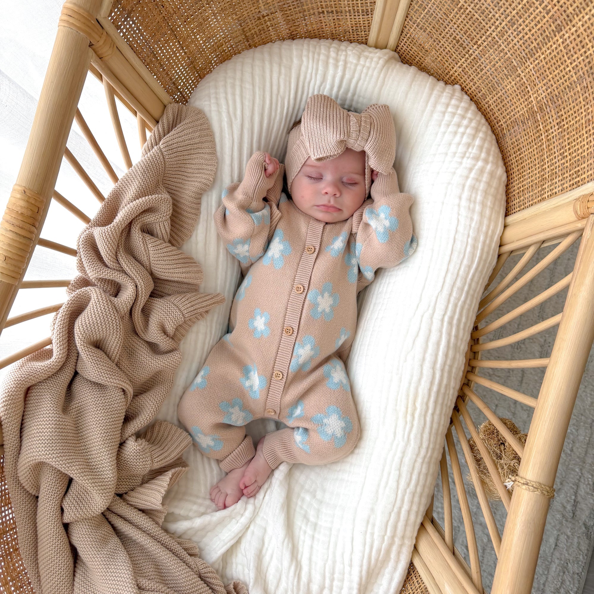 Mocha Blue Daisy Romper