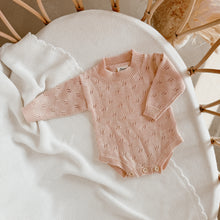 Load image into Gallery viewer, The Mabel Pointelle Knit Romper - Pink Lemonade