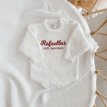 Load image into Gallery viewer, Personalised &#39;First Christmas&#39; Chunky Knit Romper