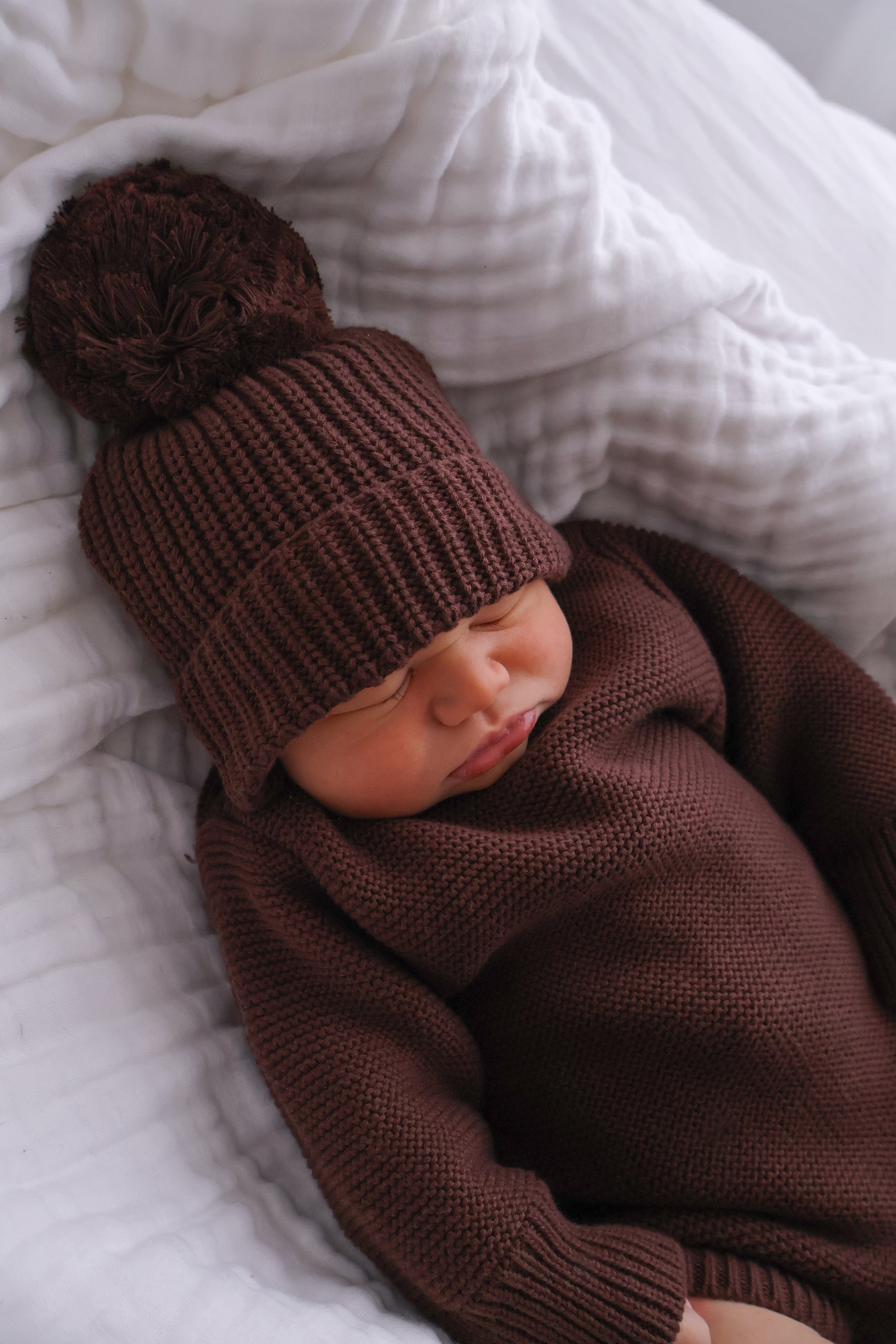 Long Sleeve Knit Romper - Espresso