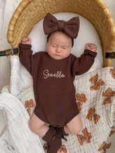 Load image into Gallery viewer, Long Sleeve Knit Romper - Espresso