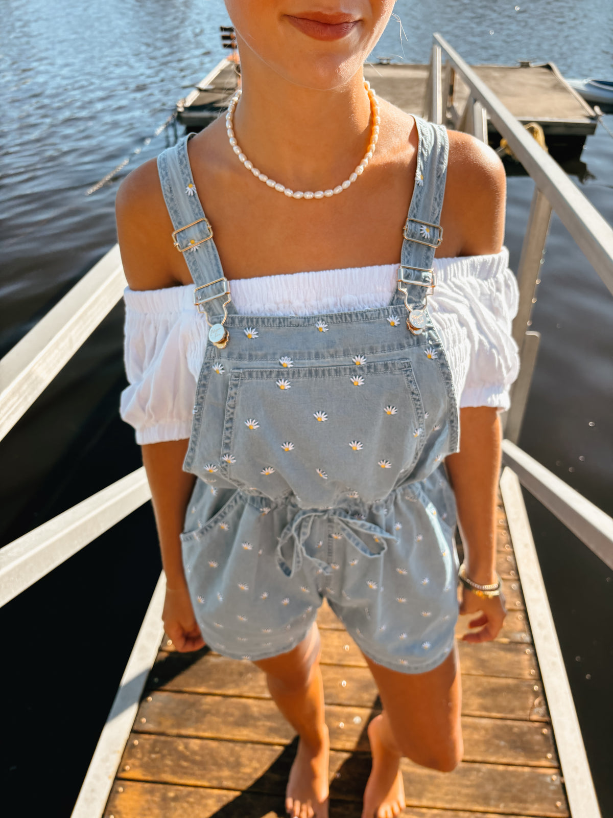 Ladies Daisy Denim Shortalls