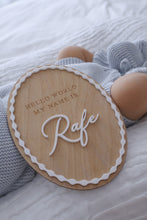 Load image into Gallery viewer, 'Hello World My Name Is' Oval Acrylic Plaque