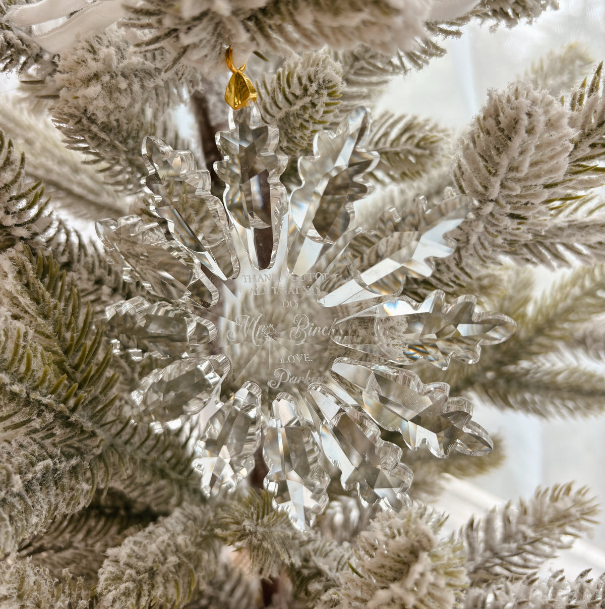 Glass Snowflake Christmas Tree Ornament