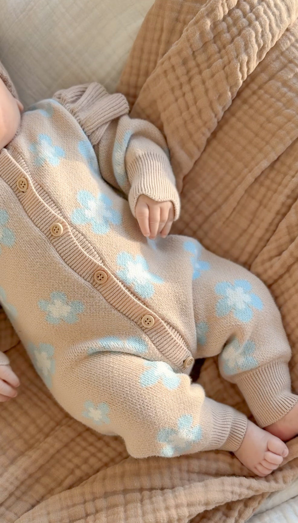 Mocha Blue Daisy Romper