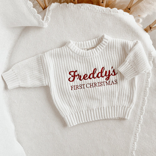 Personalised 'First Christmas' Mini Knit Sweater