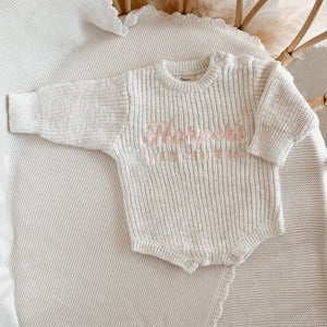 Personalised 'First Christmas' Chunky Knit Romper
