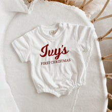 Load image into Gallery viewer, Personalised &#39;First Christmas&#39; Bubble Romper - Short Sleeve