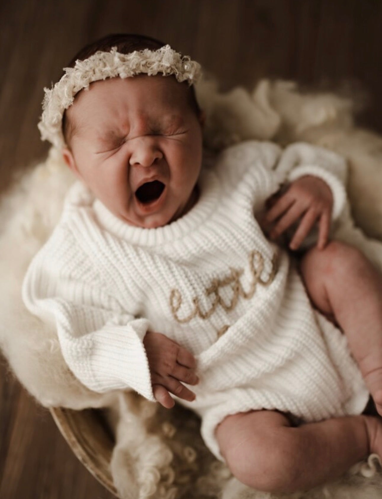 'Little Love' Long Sleeve Knit Romper - Milk