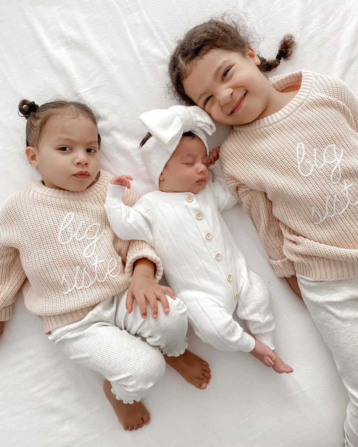 'Big Sister' Mini Knit Sweater - Pink Lemonade