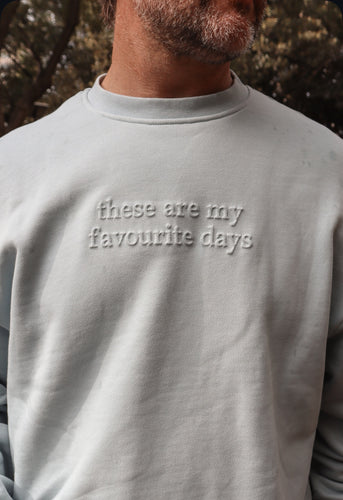 Men's Sweater 'Favourite Days' Crew Sweater - Blue