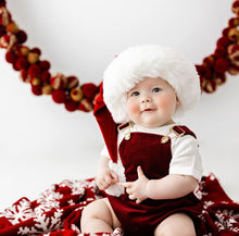 Load image into Gallery viewer, Corduroy Christmas Overalls - Burgundy