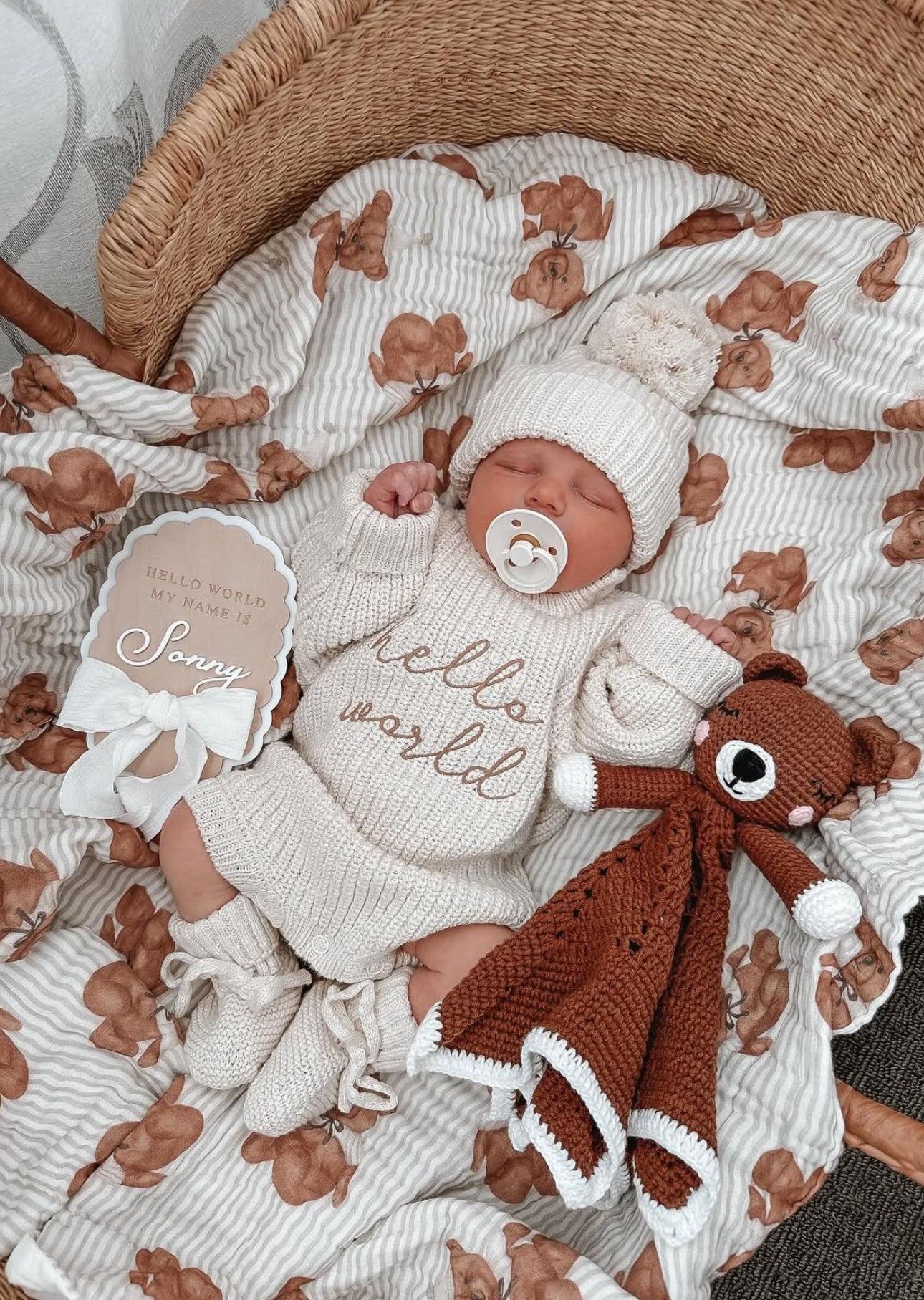 Heritage Muslin Blanket - Bébé Bear