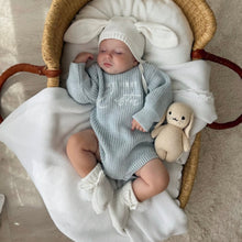 Load image into Gallery viewer, 'My First Easter' Long Sleeve Knit Romper - Powder Blue