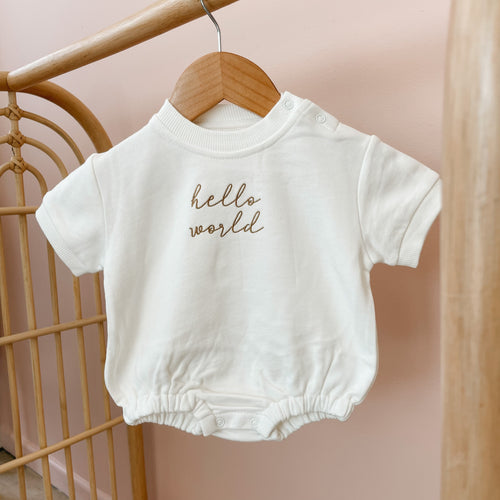 ‘Hello World' Short Sleeve Bubble Romper