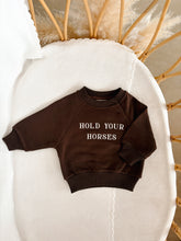 Load image into Gallery viewer, 'Hold Your Horses' Crew Sweater - Espresso
