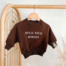 Load image into Gallery viewer, 'Hold Your Horses' Crew Sweater - Espresso