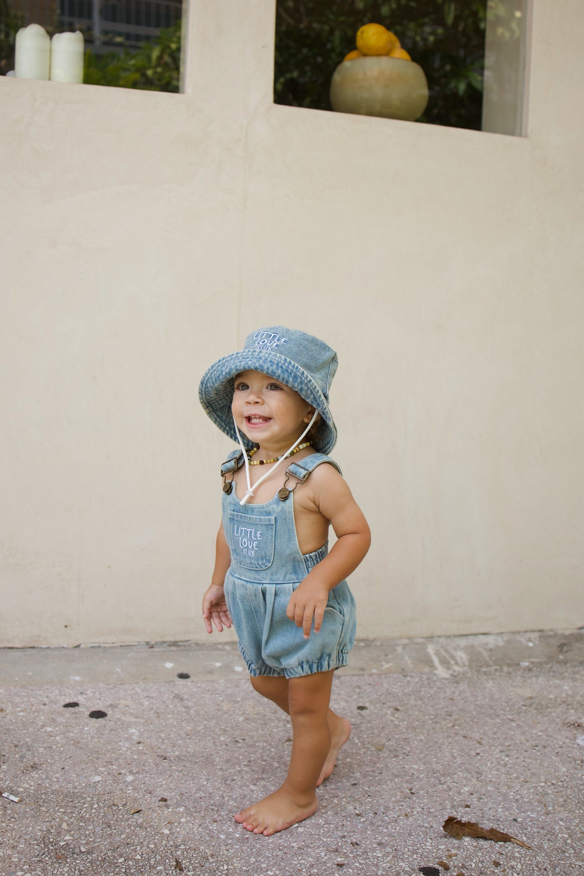 'Little Love Club' Vintage Denim Overall Romper