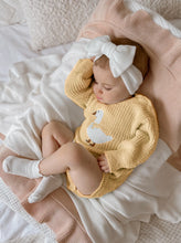 Load image into Gallery viewer, Goose Chunky Knit Romper - Lemon