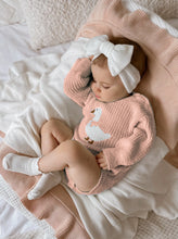 Load image into Gallery viewer, Goose Chunky Knit Romper - Pink Lemonade