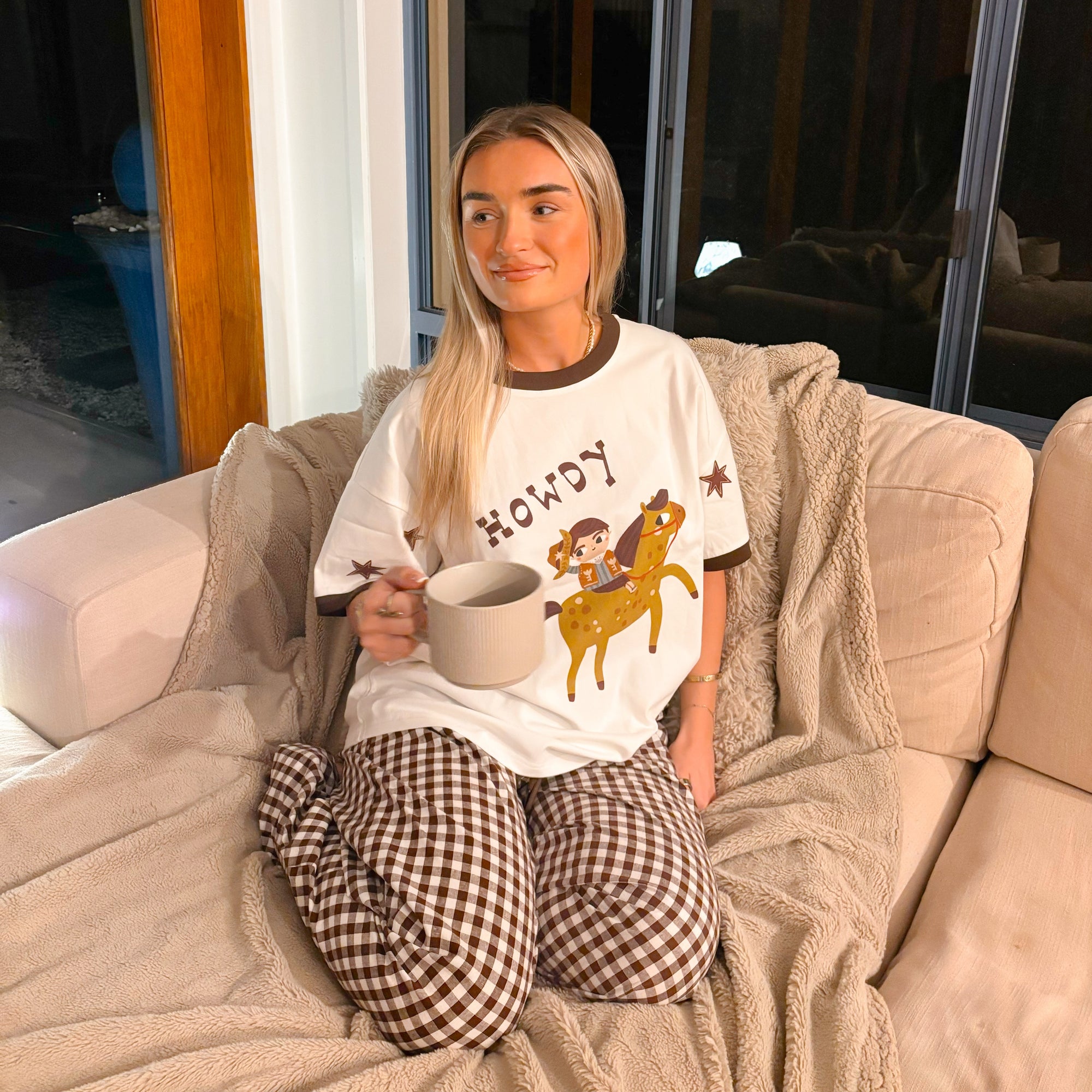 Ladies ‘Howdy’ Slouch Tee - Milk