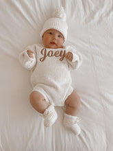 Load image into Gallery viewer, Cloud Chunky Knit Romper &amp; Beanie Bundle
