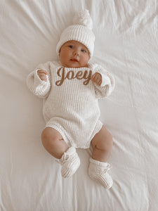 Cloud Chunky Knit Romper & Beanie Bundle