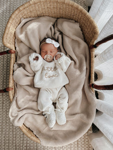 'Little Love' Sweater/Pants/Topknot Bundle - Milk